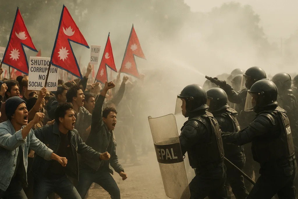 नेपाल में युवाओं का विरोध