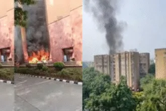 दिल्ली के ब्रह्मपुत्र अपार्टमेंट में लगी भीषण आग