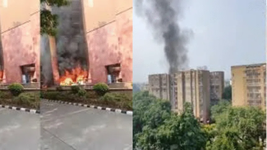 दिल्ली के ब्रह्मपुत्र अपार्टमेंट में लगी भीषण आग